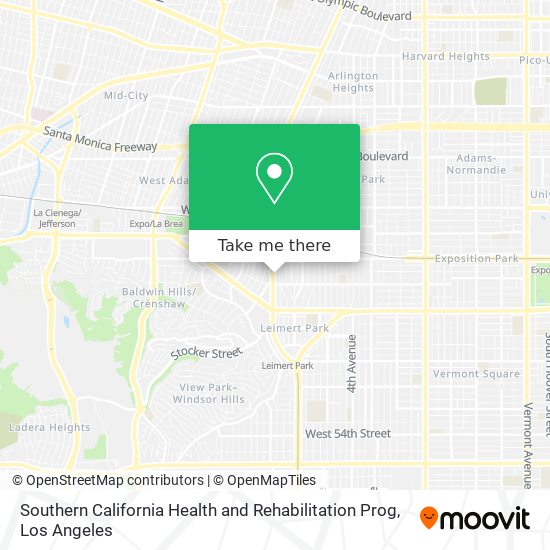 Southern California Health and Rehabilitation Prog map