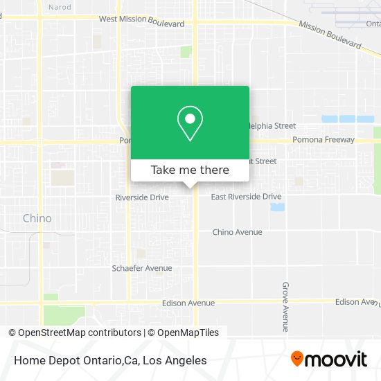 Mapa de Home Depot Ontario,Ca