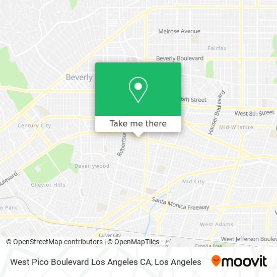 West Pico Boulevard Los Angeles CA map