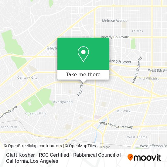 Mapa de Glatt Kosher - RCC Certified - Rabbinical Council of California