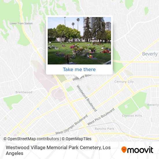 Westwood Village Memorial Park Cemetery map