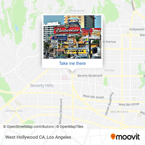 West Hollywood CA map