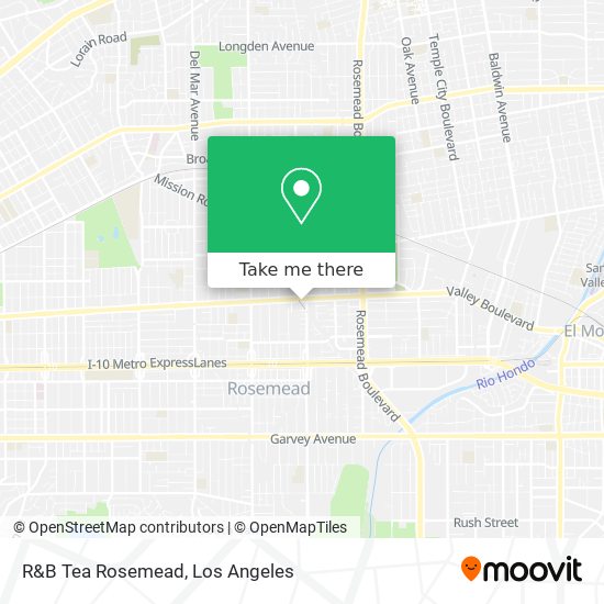 R&B Tea Rosemead map