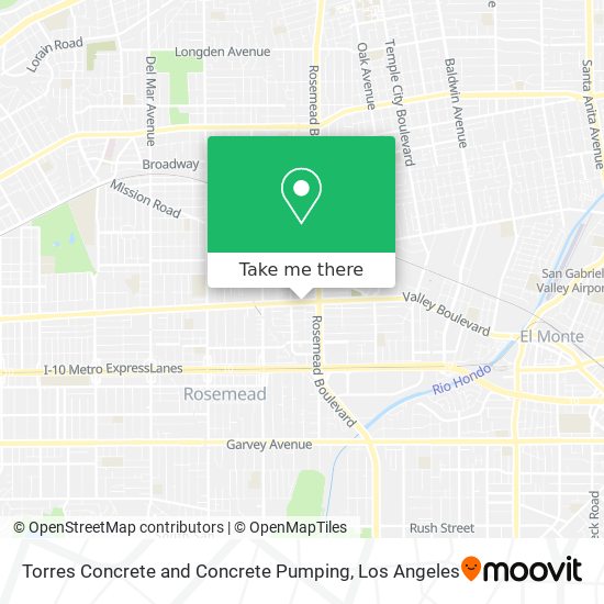 Torres Concrete and Concrete Pumping map