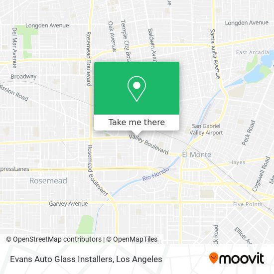 Evans Auto Glass Installers map