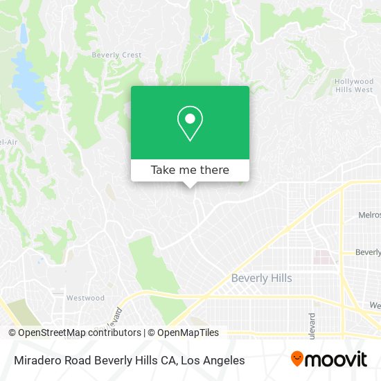 Mapa de Miradero Road Beverly Hills CA