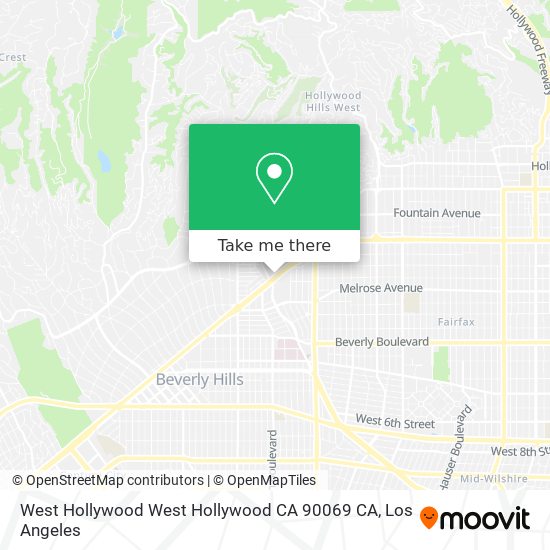 Mapa de West Hollywood West Hollywood CA 90069 CA