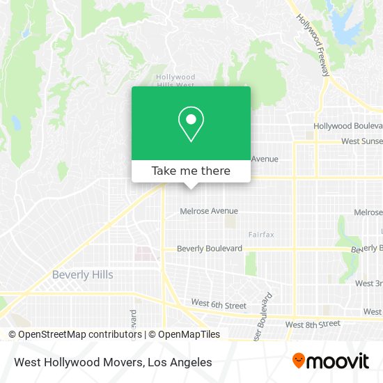 West Hollywood Movers map