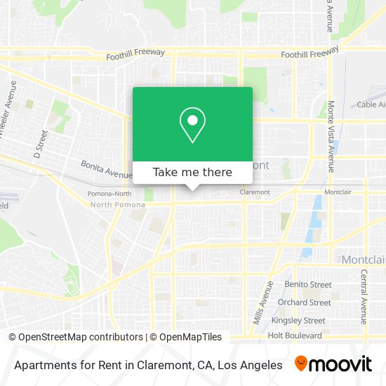 Mapa de Apartments for Rent in Claremont, CA