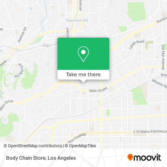 Body Chain Store map