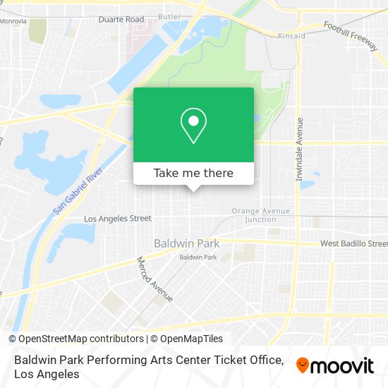 Baldwin Park Performing Arts Center Ticket Office map