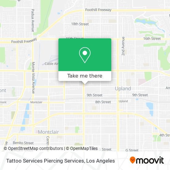 Tattoo Services Piercing Services map