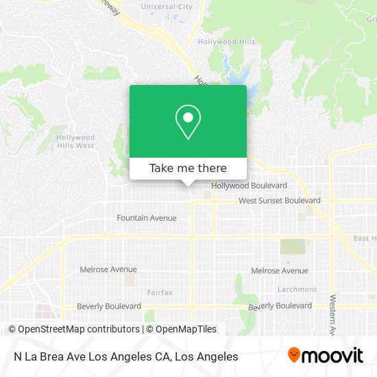 N La Brea Ave Los Angeles CA map