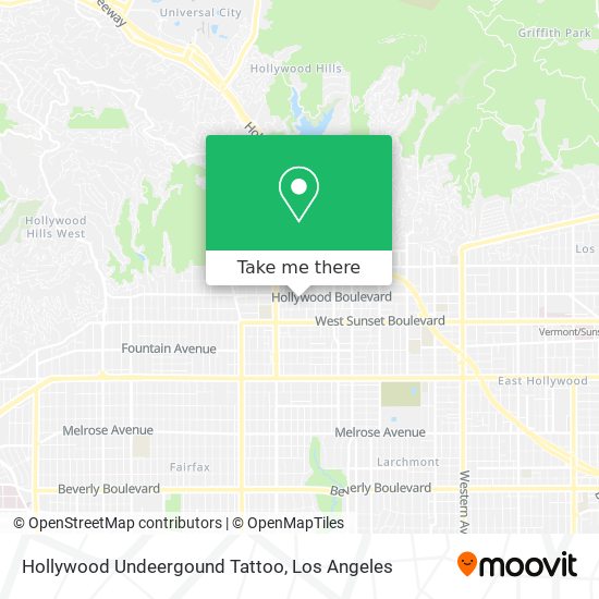 Hollywood Undeergound Tattoo map