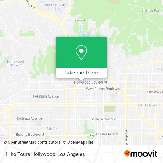Mapa de Hiho Tours Hollywood