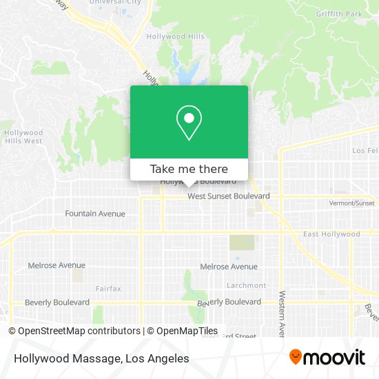 Hollywood Massage map