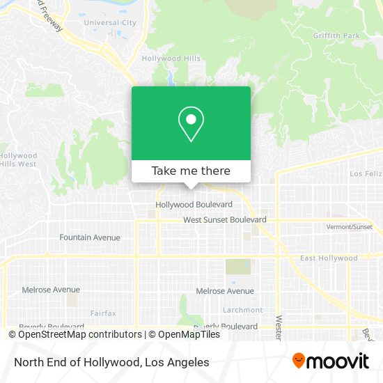 Mapa de North End of Hollywood