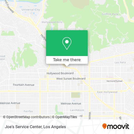 Joe's Service Center map