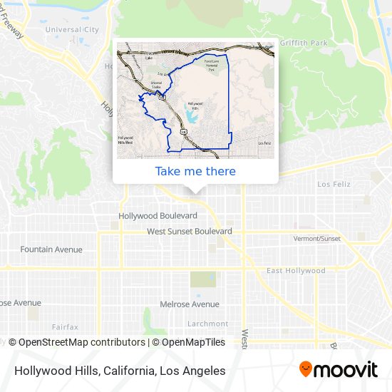 Mapa de Hollywood Hills, California