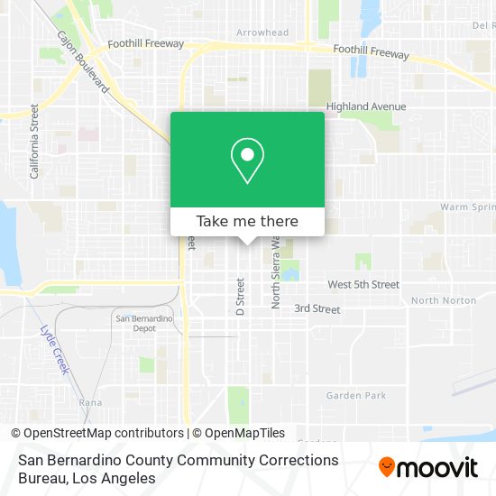 Mapa de San Bernardino County Community Corrections Bureau