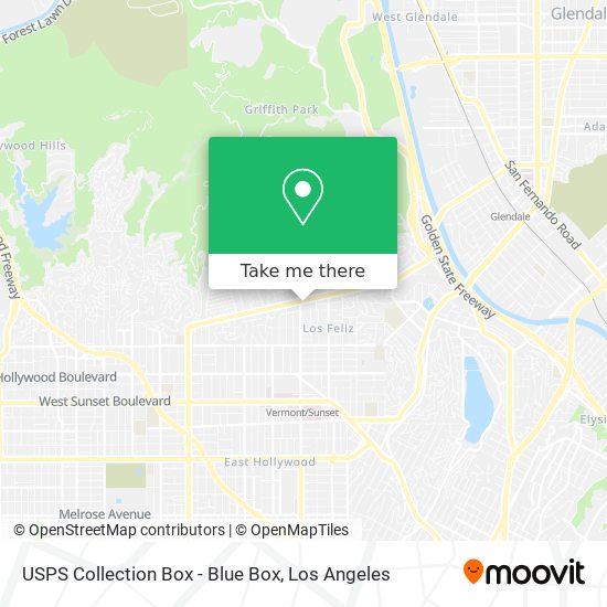 Mapa de USPS Collection Box - Blue Box