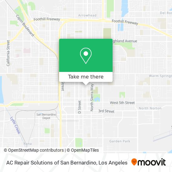 Mapa de AC Repair Solutions of San Bernardino