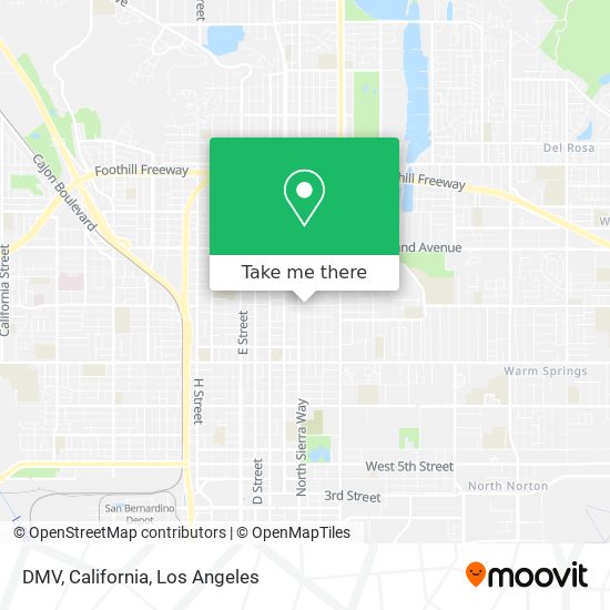 DMV, California map