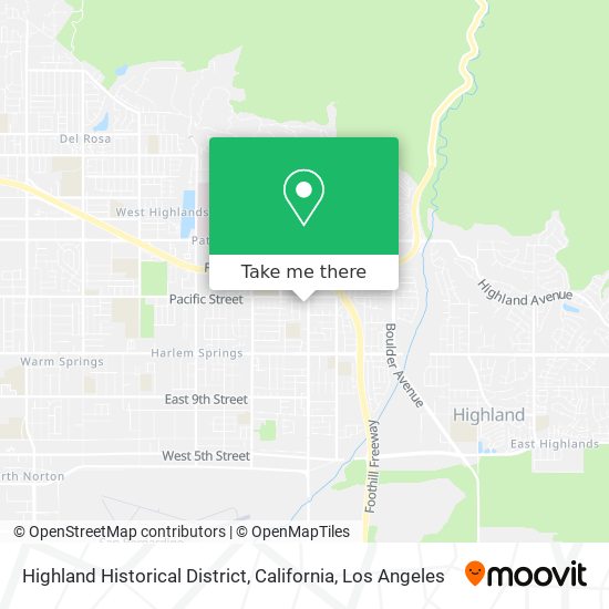 Highland Historical District, California map