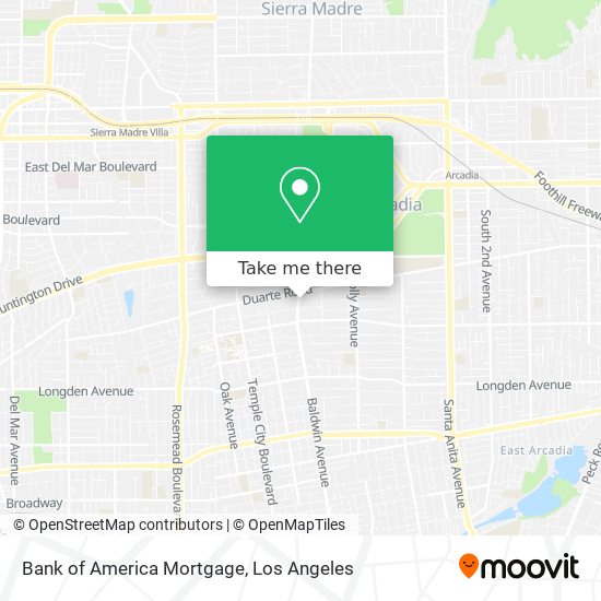 Mapa de Bank of America Mortgage