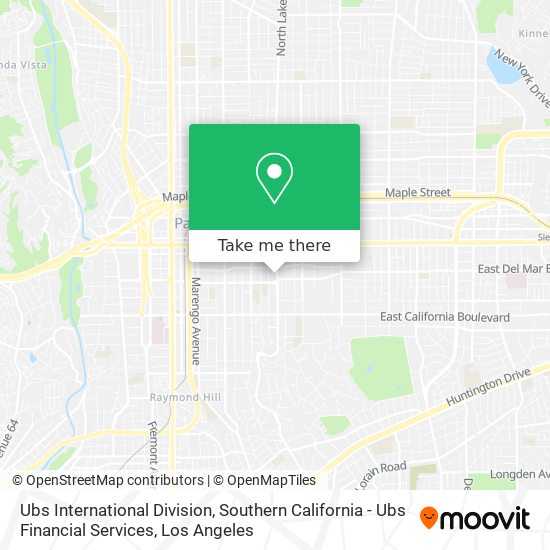 Ubs International Division, Southern California - Ubs Financial Services map