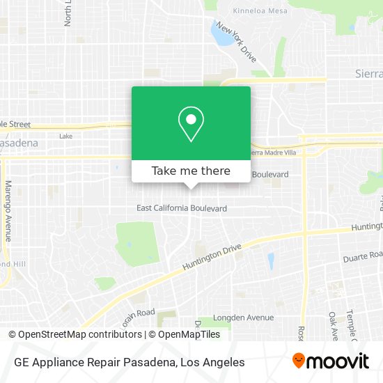 Mapa de GE Appliance Repair Pasadena