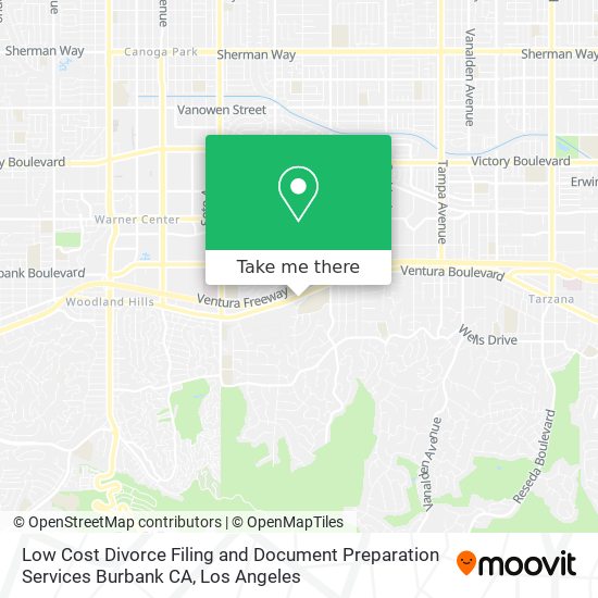 Mapa de Low Cost Divorce Filing and Document Preparation Services Burbank CA