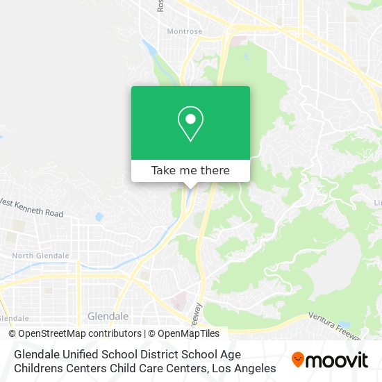 Mapa de Glendale Unified School District School Age Childrens Centers Child Care Centers