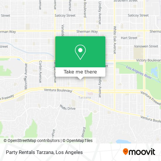 Mapa de Party Rentals Tarzana