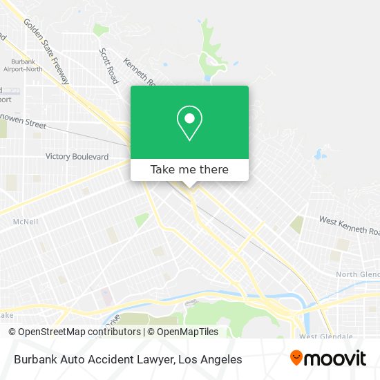 Mapa de Burbank Auto Accident Lawyer