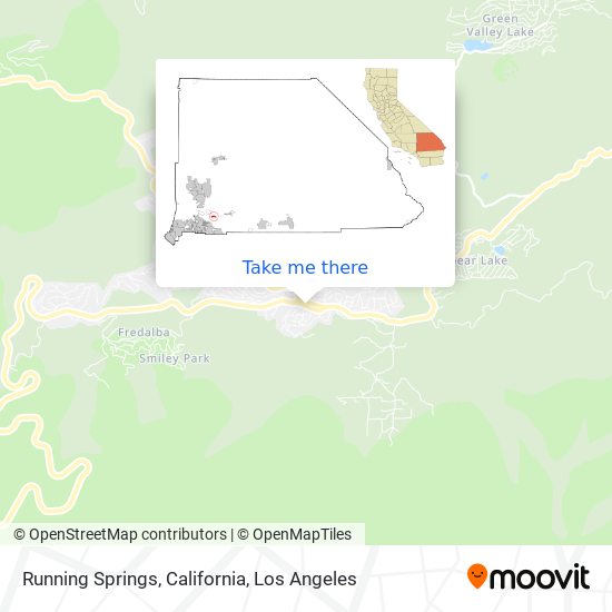 Running Springs, California map