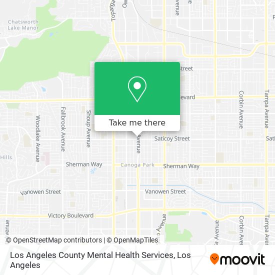 Los Angeles County Mental Health Services map