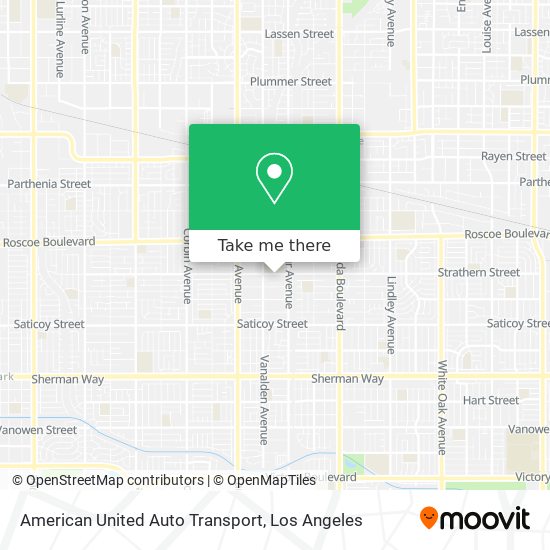 American United Auto Transport map