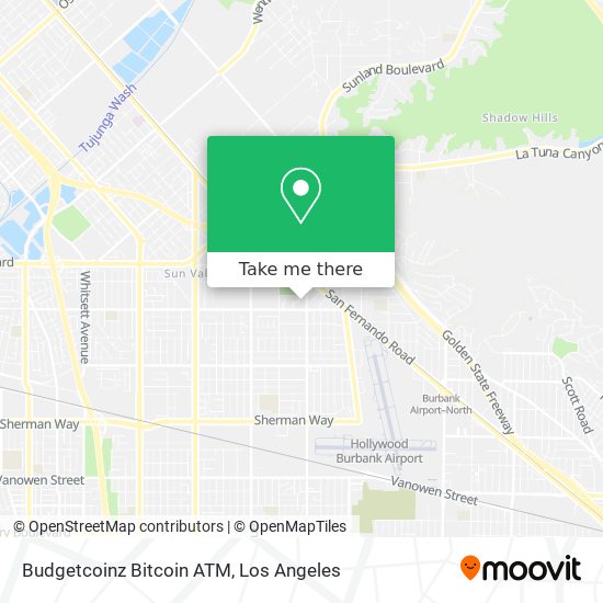 Mapa de Budgetcoinz Bitcoin ATM