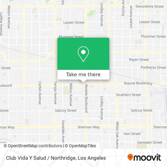 Mapa de Club Vida Y Salud / Northridge