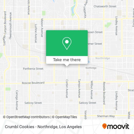 Mapa de Crumbl Cookies - Northridge