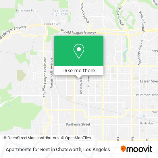 Mapa de Apartments for Rent in Chatsworth