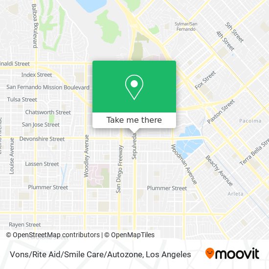 Mapa de Vons / Rite Aid / Smile Care / Autozone