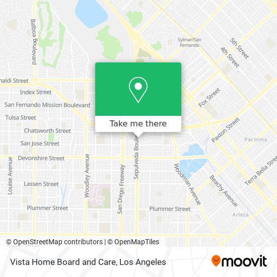 Vista Home Board and Care map