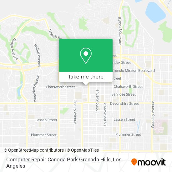 Computer Repair Canoga Park Granada Hills map