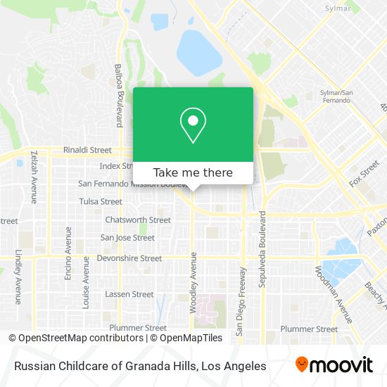 Russian Childcare of Granada Hills map