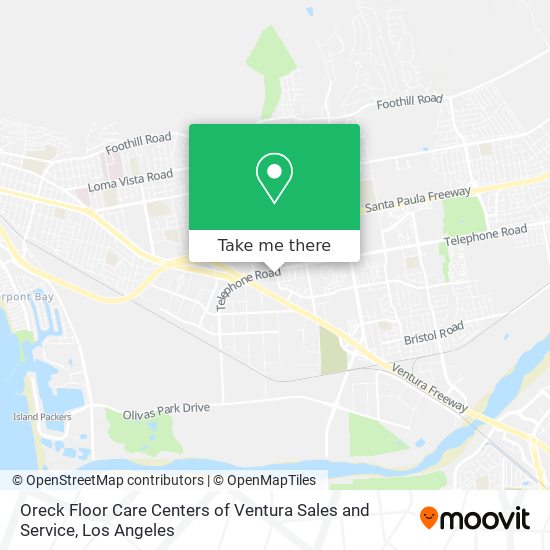 Oreck Floor Care Centers of Ventura Sales and Service map