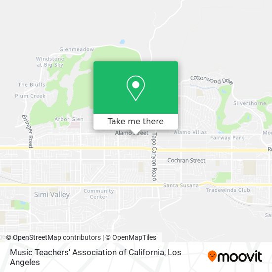 Mapa de Music Teachers' Association of California