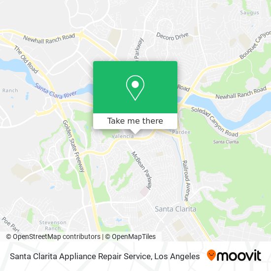 Mapa de Santa Clarita Appliance Repair Service