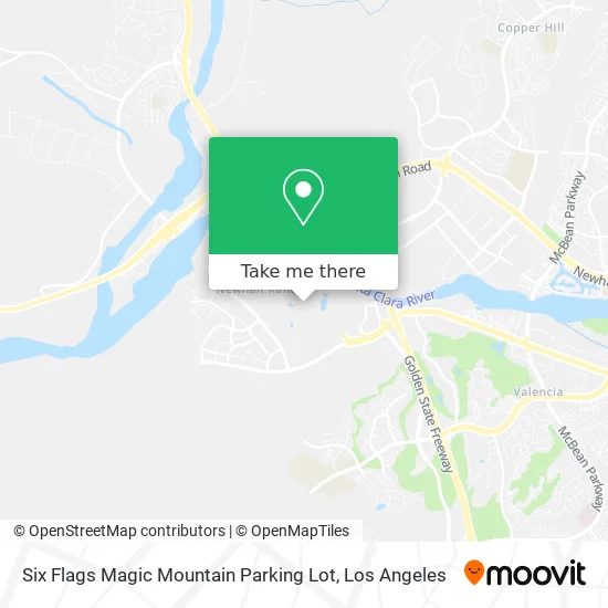 Mapa de Six Flags Magic Mountain Parking Lot